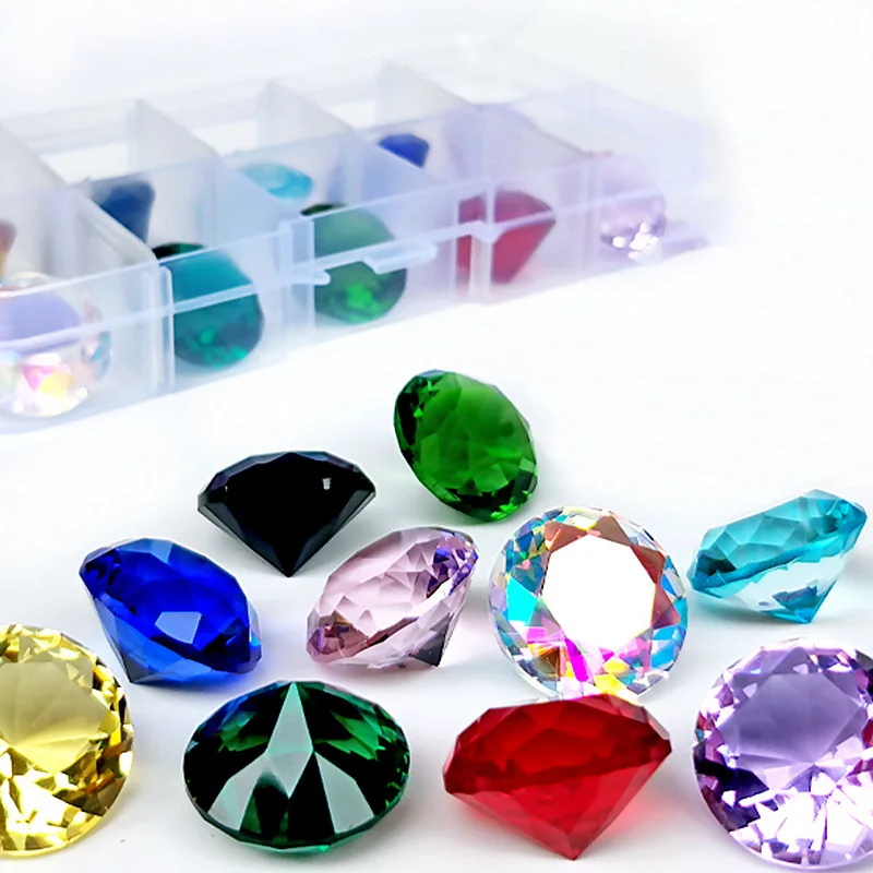 All Colors 30mm/40mm 1 Piece Glass Crystal Diamonds For Wedding  Paperweight Crystal Souvenir X-mas Tree Home Decoration