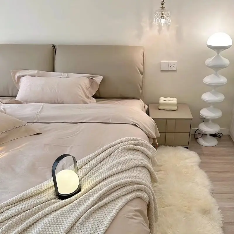 سرير جلدي صديق للبيئة بأذن الفيل، غرفة نوم رئيسية، سرير جلدي مزدوج للتخزين المنزلي #3