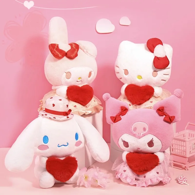 Sanrio KT Kuromi Melody Love Series Stuffed Toy Plushier Soft Plush Dolls Girlfriend Birthday Children's Valentine's Day Gift