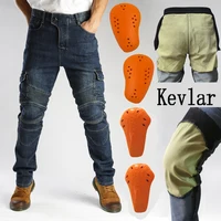 Pantalones de motociclismo para hombre, vaqueros protectores para Motocross con rodilleras de malla, equipo de seguridad para carreras, primavera y otoño