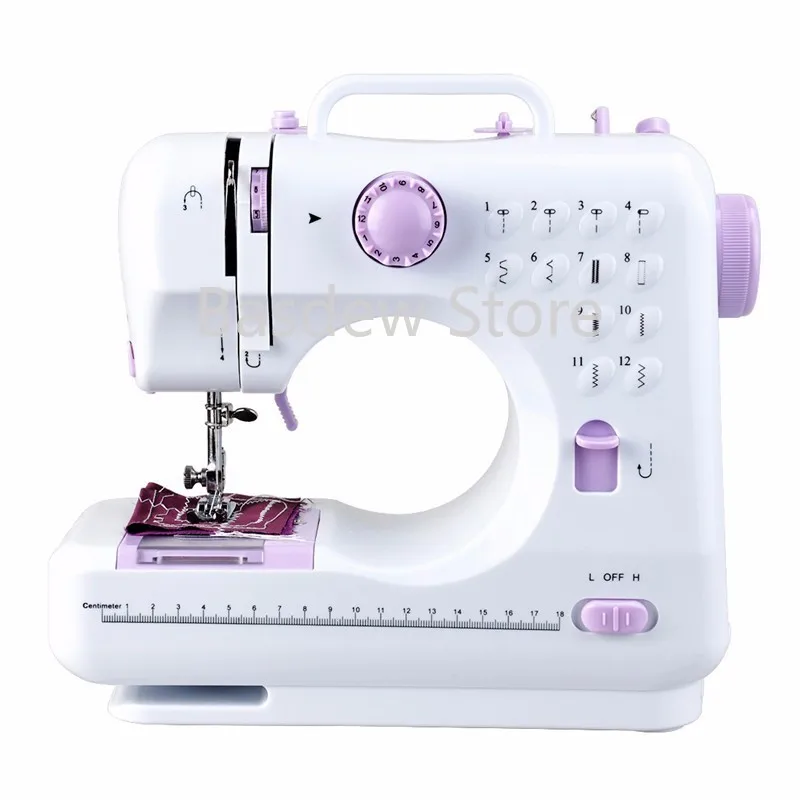 

INNE Portable Sewing Machine Mini Electric Household Crafting Mending Overlock 12 Stitches Pedal Beginners With Presser Foot