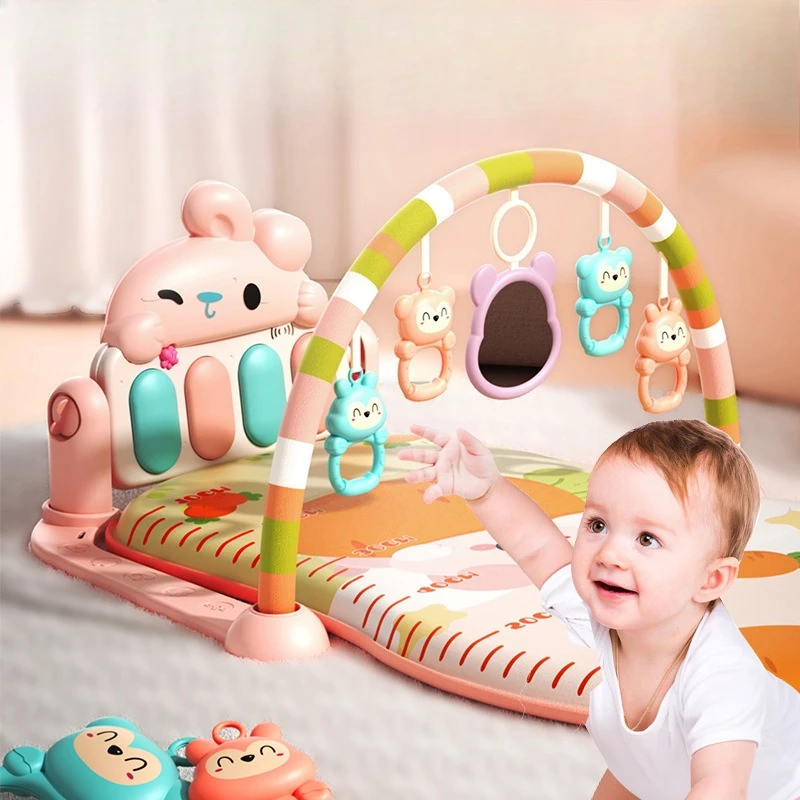 

2025 Baby Activity Gym & Kick Piano, Multifunctional Play Mat with Lights & Music, Newborn Tummy Time & Crawling Toy