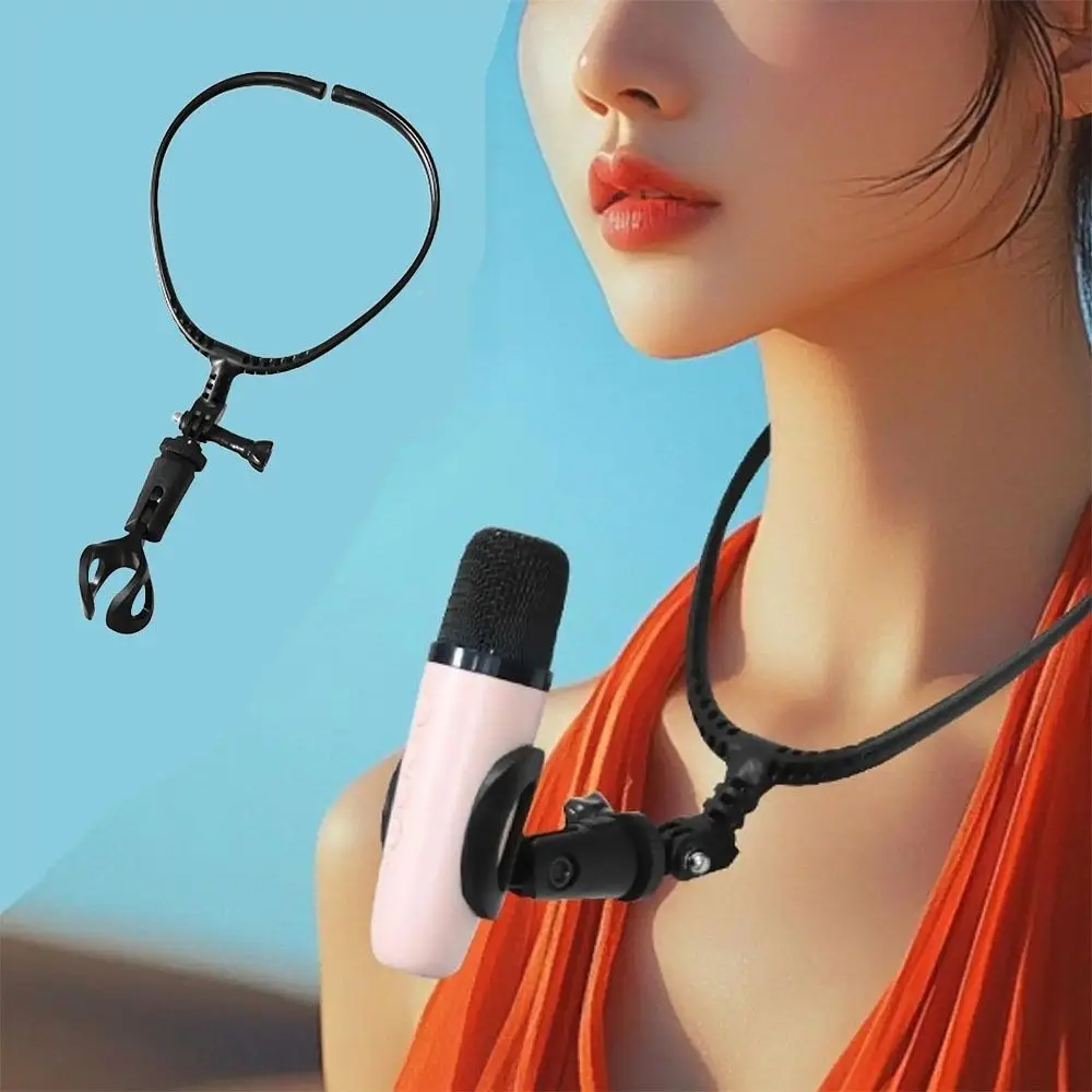 

Adjustable Neck Microphone Holder Easy Setup Stable Hanging Mic Stand Hanging Type Professional Microphone Bracket