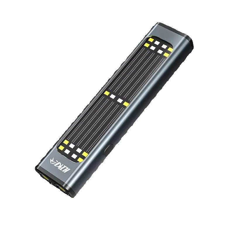 Solar-powered Outdoor Dual-lamp Floodlight Flashlight, Auto Repair Work Red Light Warning Light, Power Indicator, Back_voghion.com