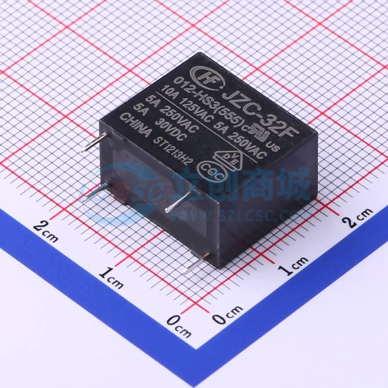 12pcs JZC-32F/012-HS3(555) 12V 18.4x10.2mm SPST NO Power Relay PCB Electronic Switch