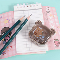 Double Holes Cartoon Little Bear Pencil Sharpener Pencil Cutter Cute Pencil Cutting Tools School Supplies