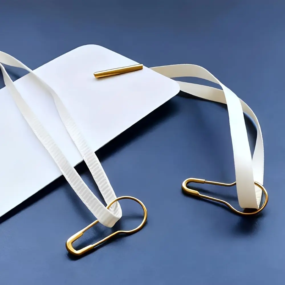 100/200pcs Cream Satin Price Tag Strings Golden Gourd Safety Pins, Clothing & Gift Label Hanging Ties YMY view 5