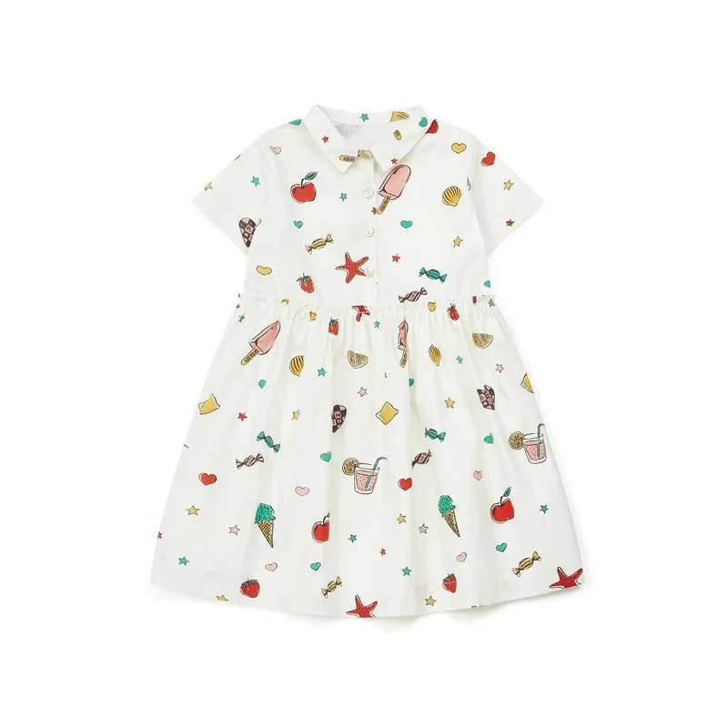 

Dress O-neck Collar Short Sleeve Knee Length Print Comfortable Fashion Modern Suitable Light Popular Summer Children Girls