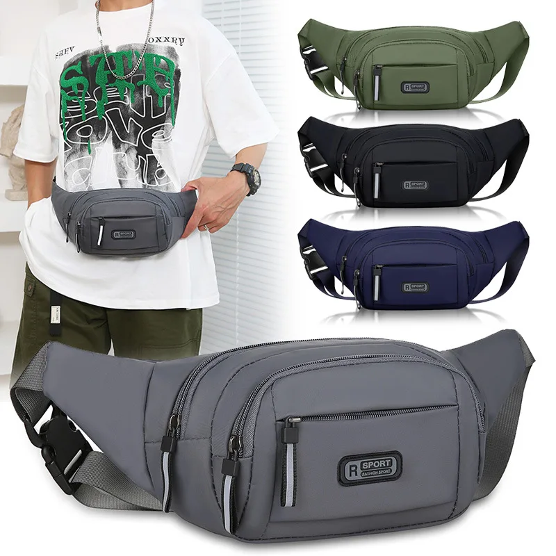 Canvas Fit Waistpack Mobile Fanny Waist Packs Men\'s Sports Outdoor Leisure Running Anti Theft Ultra Thin Invisible Waist Bag