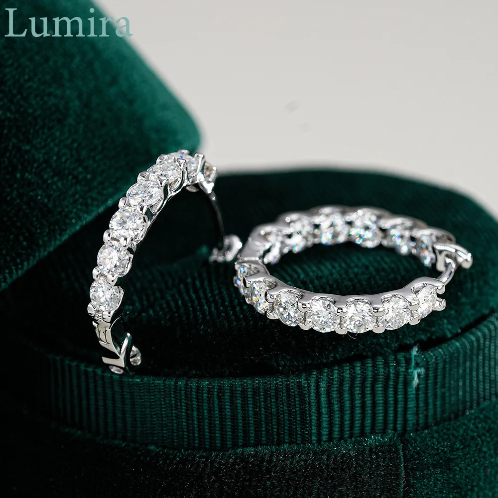 Lumia أنيقة ومميزة البلاتين PT950 القرط الاكسسوارات المألوف مجموعة كاملة مويسانيتي 2.6 قيراط أقراط الماس