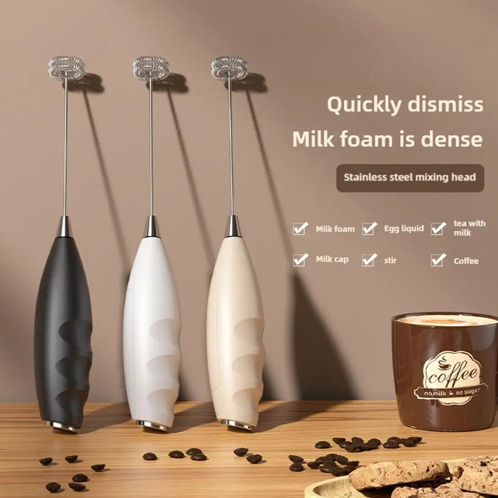 Electric Milk Frother Coffee Maker Handheld Whisk Beater Foam Maker Drink Mixer For Kitchen Milk Coffee Egg Cream Stirring Y7W8