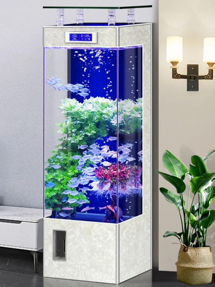 Household Super White Glass Fish Tank Change Water Ecological Circulation Floor Aquarium Dedicated