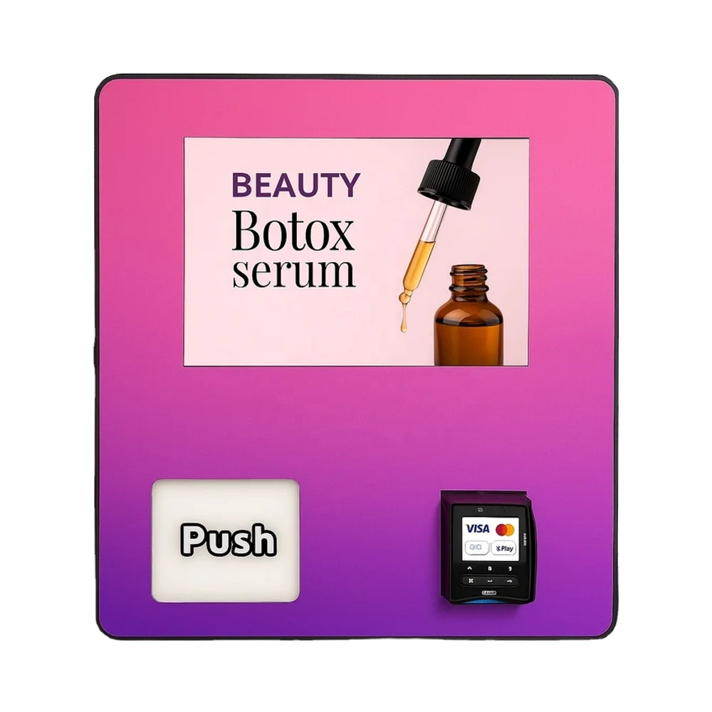 Custom Small 10ml Essential Oil Bottle Pink Wall Mounted Beauty Make up Vending Machine Factory