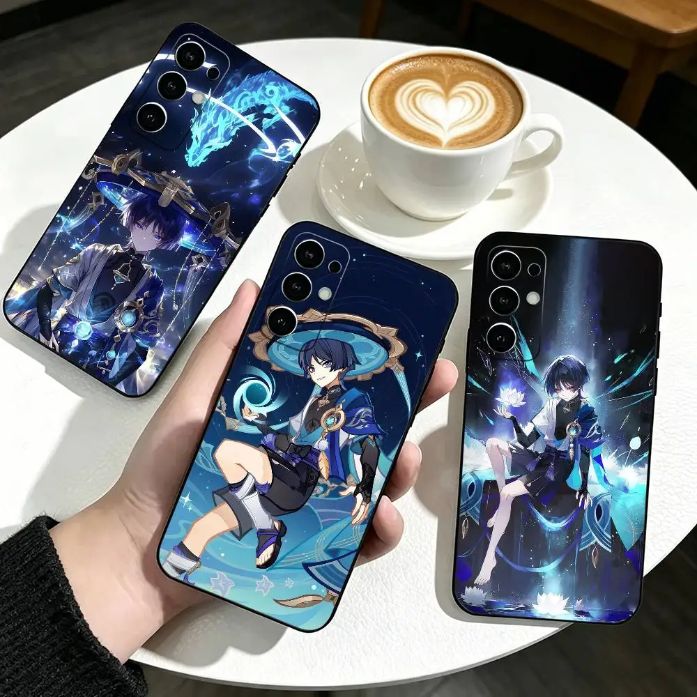 

Genshin Game impact Wanderer Phone Case Black Silicone Soft For Samsung S25,S24,S21,S22,S23,S30,Ultra,S20,Plus,Fe,Lite