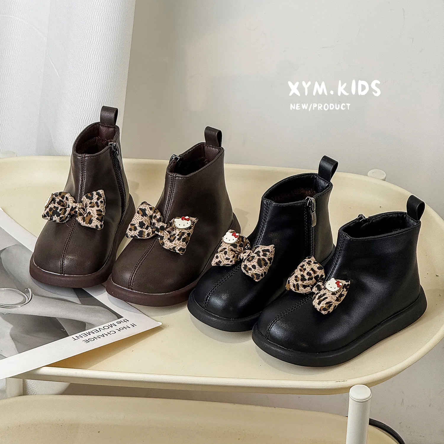 

Зимняя новая детская корейская версия бархатных сапог принцессы с бантом в иностранном стиле