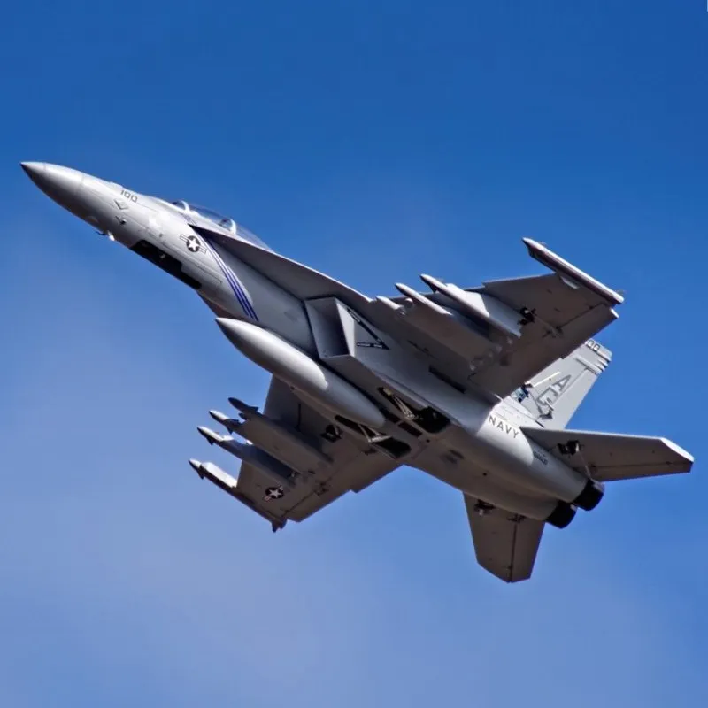 FMS 70mm ducted F/A-18F V2 Hornet electric airplane model is remotely assembled with a fixed-wing airplane model.
