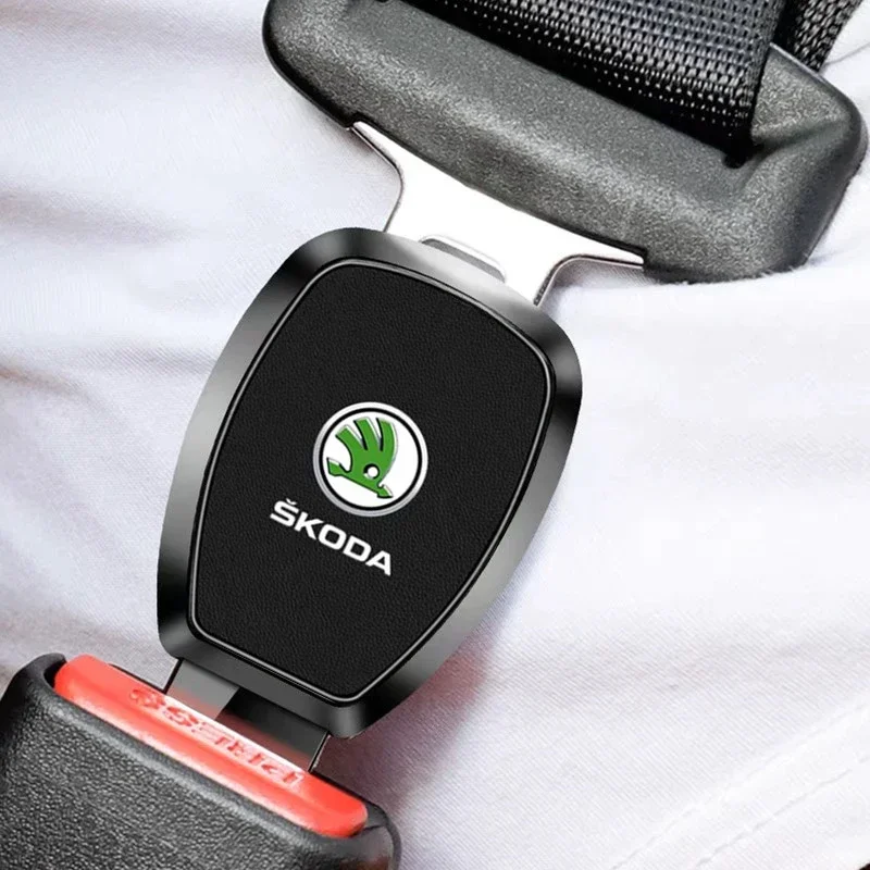 Car Seat Belt Metal PU Seat Belt Accessory Extender for skoda octavia a5 a4 mk1 fabia superb rapid mk3 yeti Kodiaq Accessories