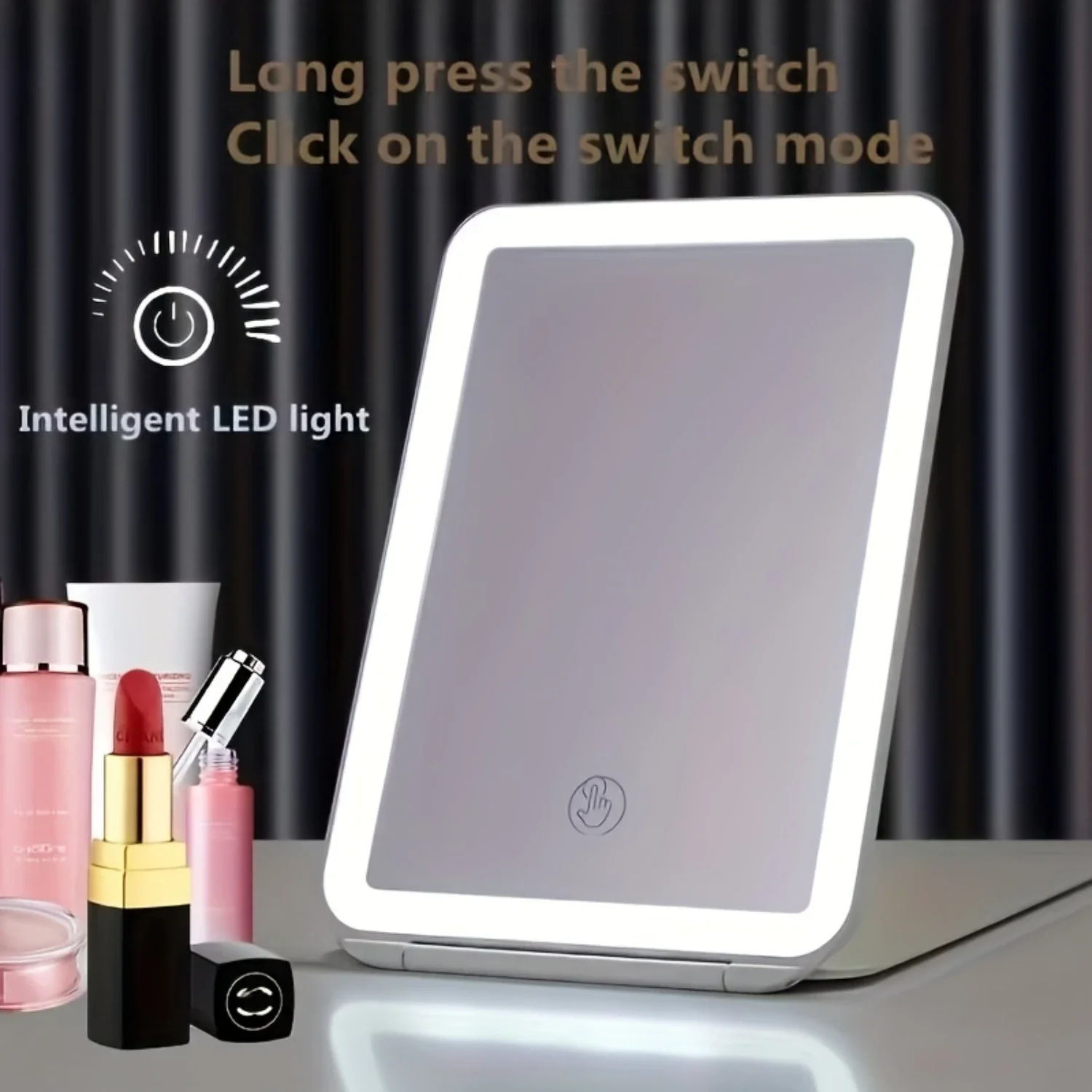 Convenient and Stylish Portable USB Charging LED Makeup Mirror with Dimming Screen - Ideal Beauty Accessory with 3 Levels of Lig