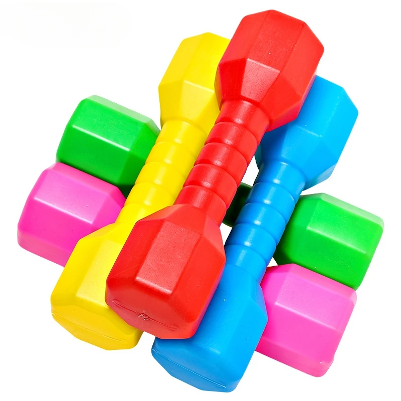 2pcs Children Dumbell Plastic Fitness Equipment Kids Training Performance Outdoor Dancing Tool Workout Exercise Colorful Toy