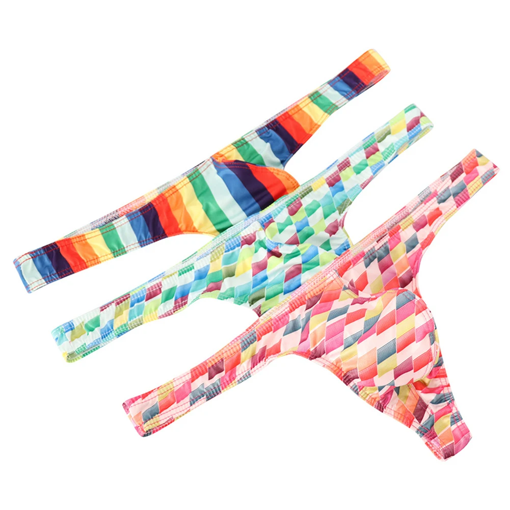 Men Sexy G-Strings Low Rise T-back Briefs Hight Cut Bikini Thongs Summer Seamless Smooth Underwear Swim Underpants Soft