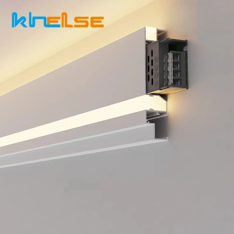 0.5m/1m Ceiling LED Aluminum Profile Top Corner Decoration Gypsum Line Lamp Surface Mounted No Ceiling Required Bar Strip Light