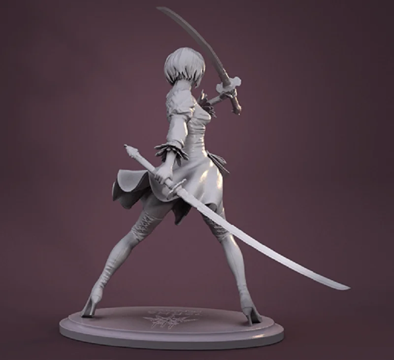 LindenKing Garage Kits A141 3D Scale YoRHa No.2 Type B 2B  Figure GK Model Unpainted White-Film Collections To Modelers