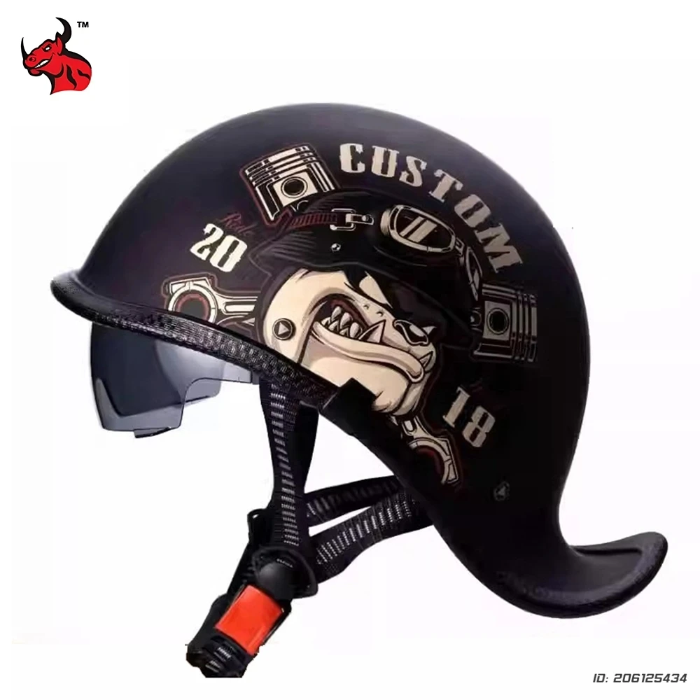 

Vintage Motorcycle Half Helmet Motorbike Open Face Casco Moto Helmet Racing Riding Half Helmets Capacete De Moto DOT Certified