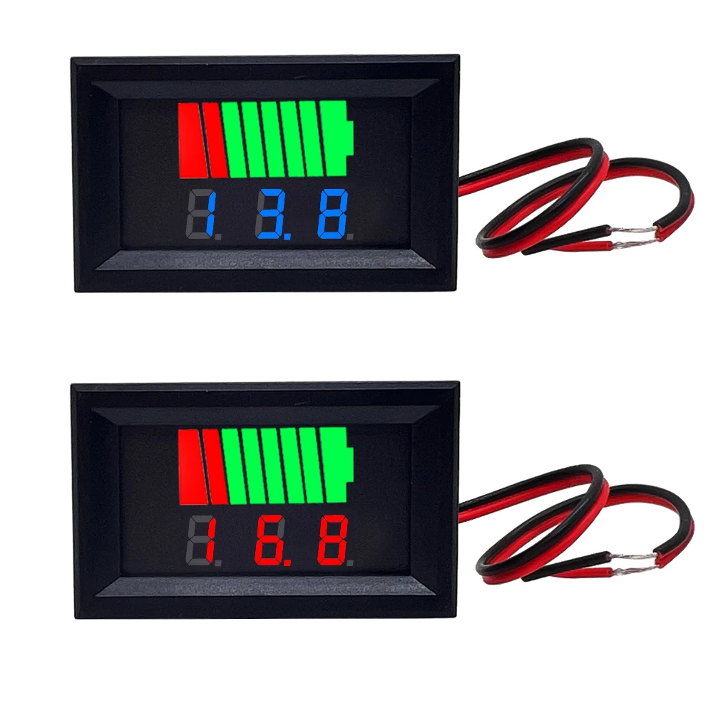 

Car Battery Charge Level Indicator 12V 24V 36V 48V 60V 72V Lithium Battery Capacity Meter Tester Display LED Tester Voltmeter