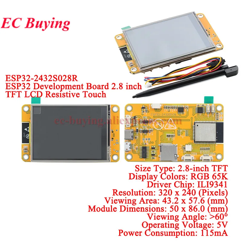 ESP32 S3 für Arduino LVGL WiFi Ble Entwicklungsboard 2,4 2,8 3,2 3,5 4,3 5 7,0 Zoll 240*320 Display-Bildschirm LCD TFT Modul