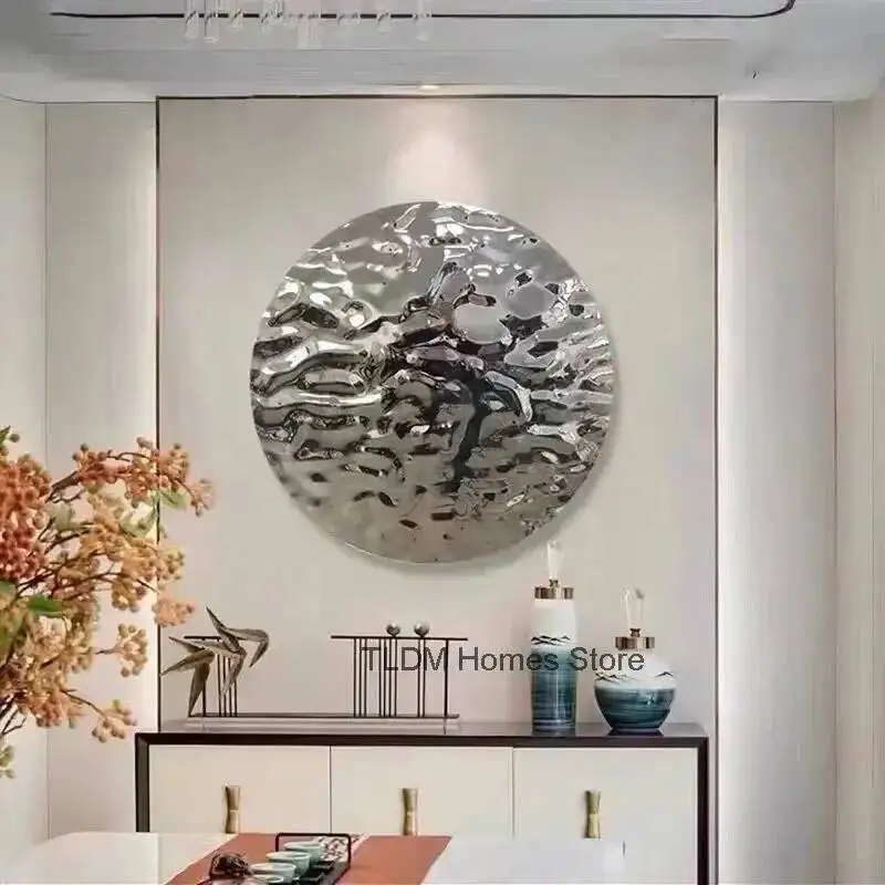 Hanging Nordic Stainless Room Steel Wind Hotel Chimes Ornaments Bump Wall Ripple Water Decor Drop Mirror Porch Wall Decoration
