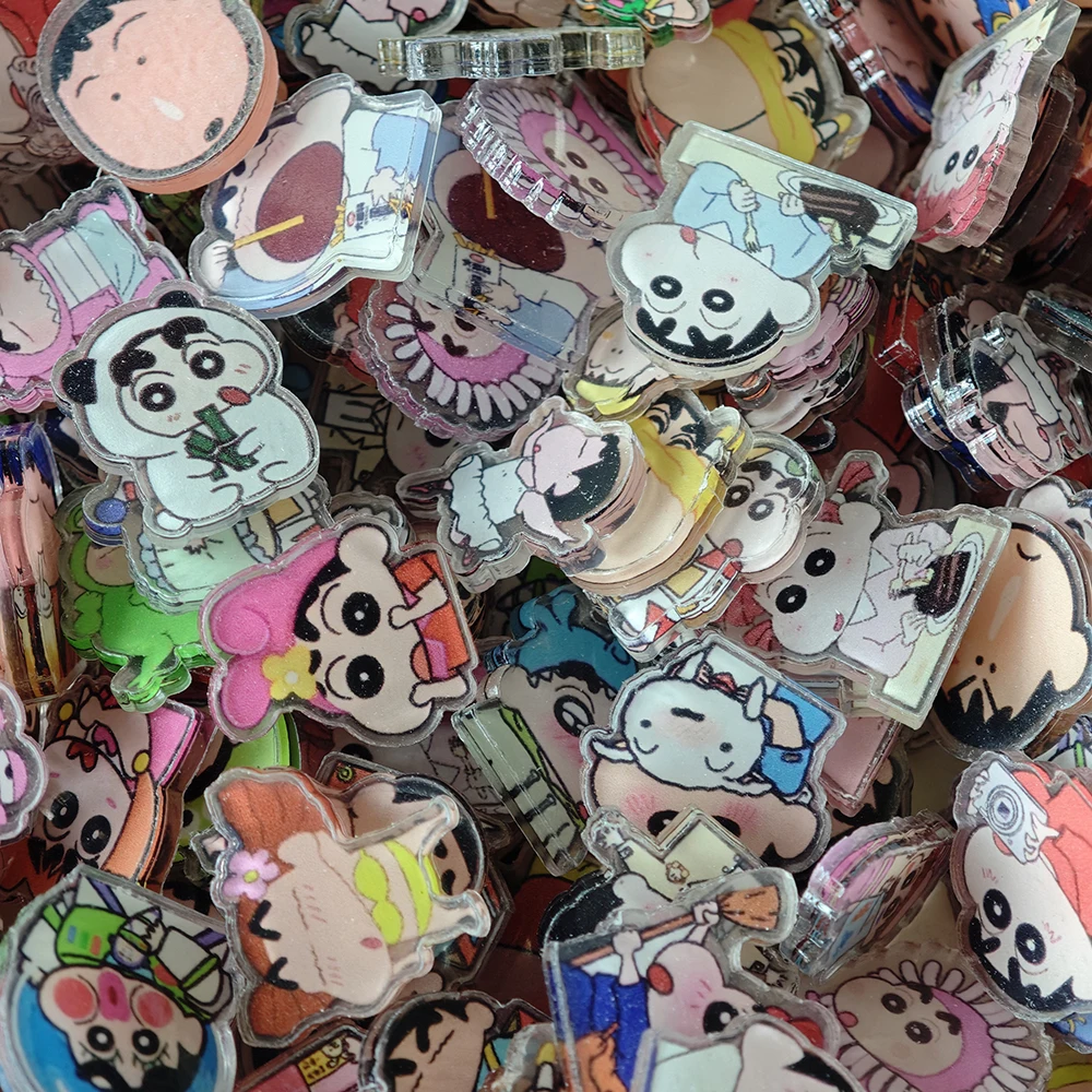 50 Stück/Set Cartoon Crayon Shin-chan Harz DIY Zubehör Niedliche Bilder Laminier-Acrylkleber Handyhülle Kühlschrank-Aufkleber – Detail 6