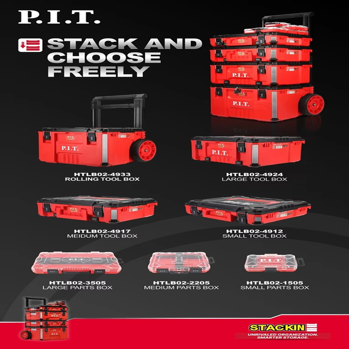 VEI LI P.I.T. new stacking toolbox multifunctional storage box combination stacking tool cart car storage box