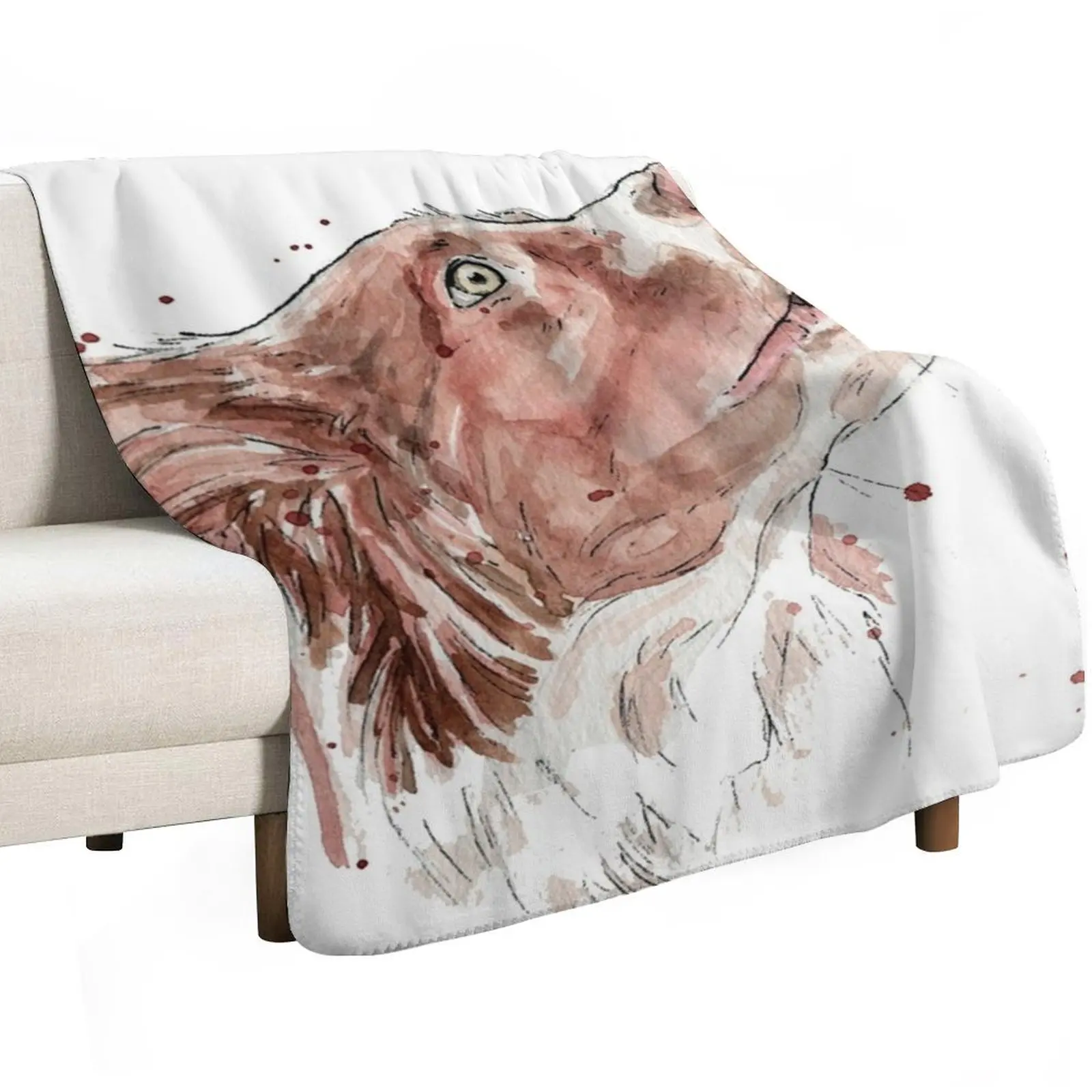 Australian Shepherd | Pet Portrait | Illustration Throw Blanket cosplay anime Furrys Single Soft Big Blankets