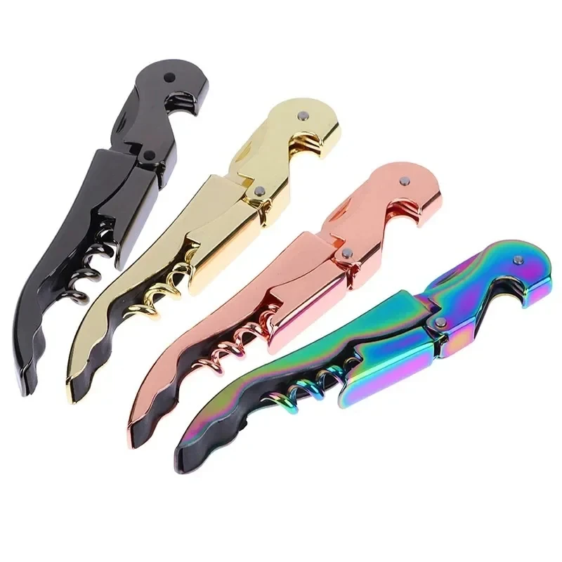 Professional Stainless Steel Wine Opener Double Hinge Corkscrew for Bartenders And Restaurant Waiters Beer Bottle Opener