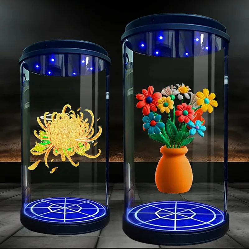 3D display 10.1-Inch LCD screen 3D hologram display cylinder Ai interactive transparent holographic technology exhibition