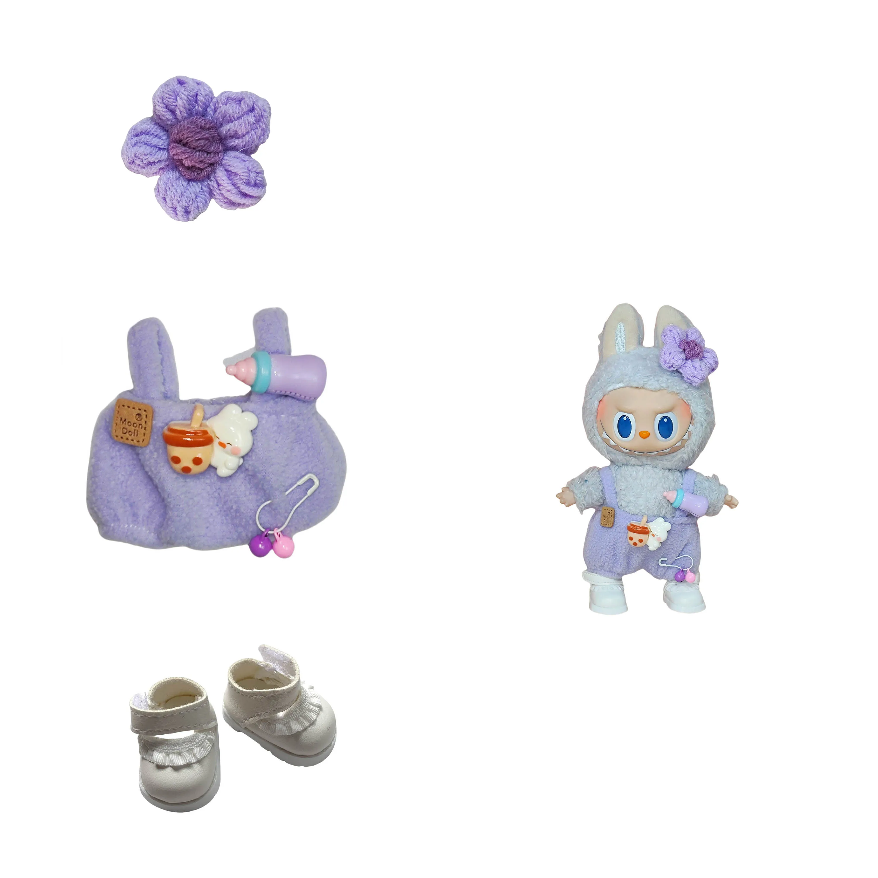 الملابس فقط لدمى لابوبو من الجيل الأول والثاني - صندوق غامض مع ملابس عصرية وإكسسوارات زجاجات الأطفال ومجموعات لطيفة وأنيقة