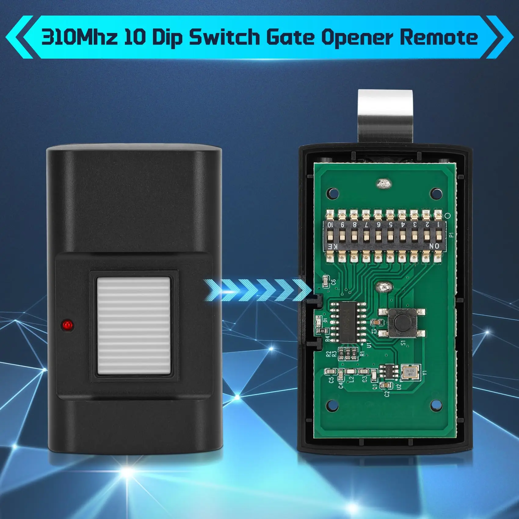 For Stanley 1050 10-dip Switch Garage Door Remote Electric Gate Remote Opener 310mhz Replace MCS105015 105015 1082 109410