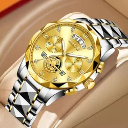 Reloj Hombre 럭셔리 비즈니스 남성 시계 방수 석영 손목 시계 달력 빛나는 크로노 그래프 스테인레스 스틸 남자 시계