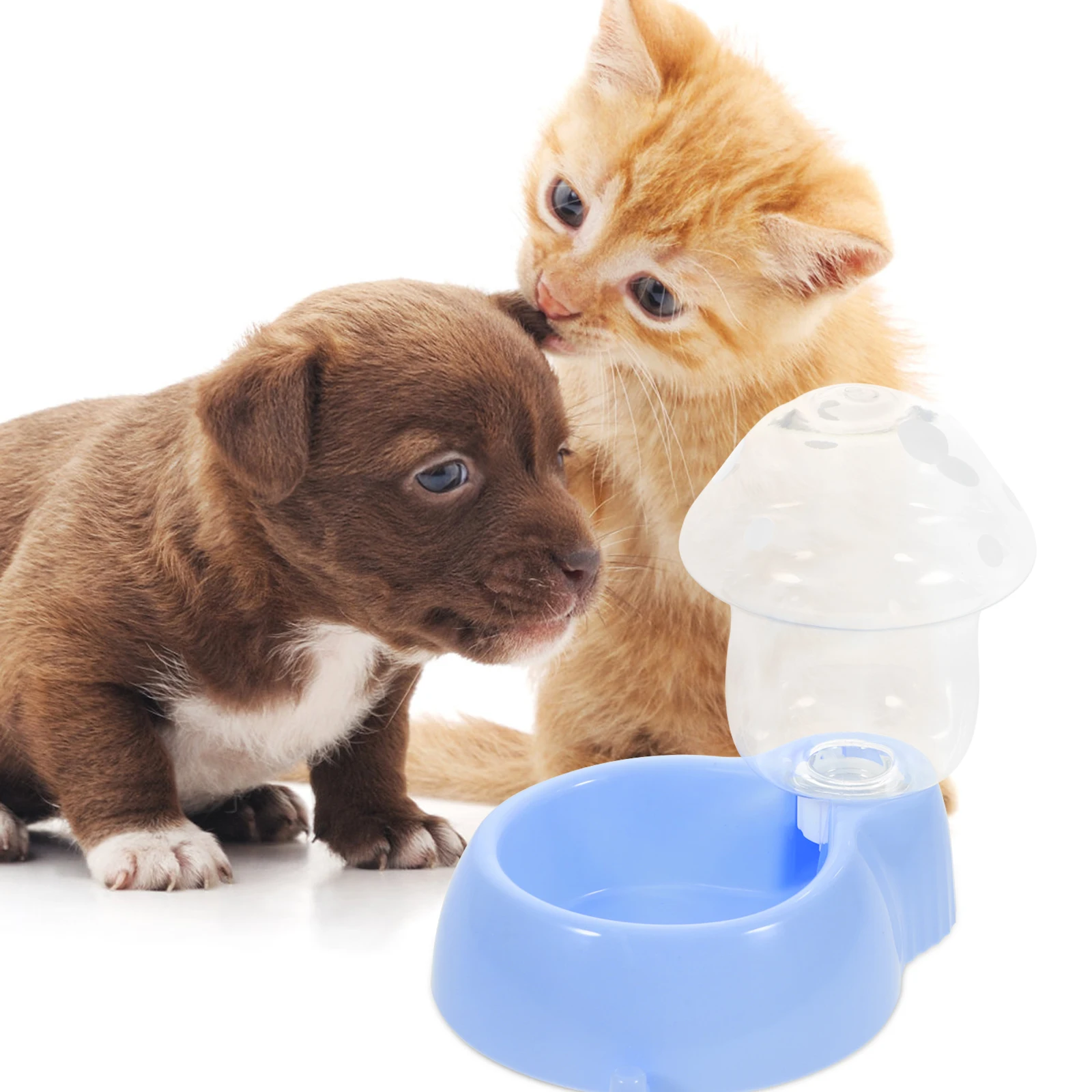 

Automatic Pet Feeder Gravity Design Durable Material Simple Elegant Cat Dog Water Dispenser Blue Container 120ml