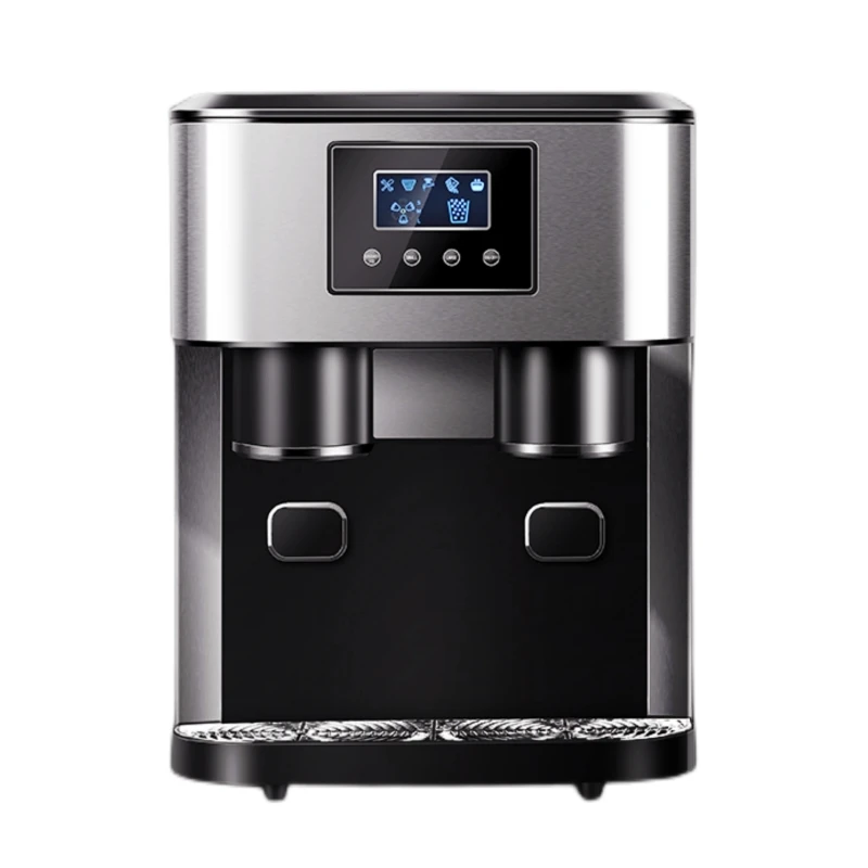 110V Mini Bar Round Ice Full-Automatic Household Ice Maker Breaks Cold Water Black Trash Ice On The Table Touch Ice