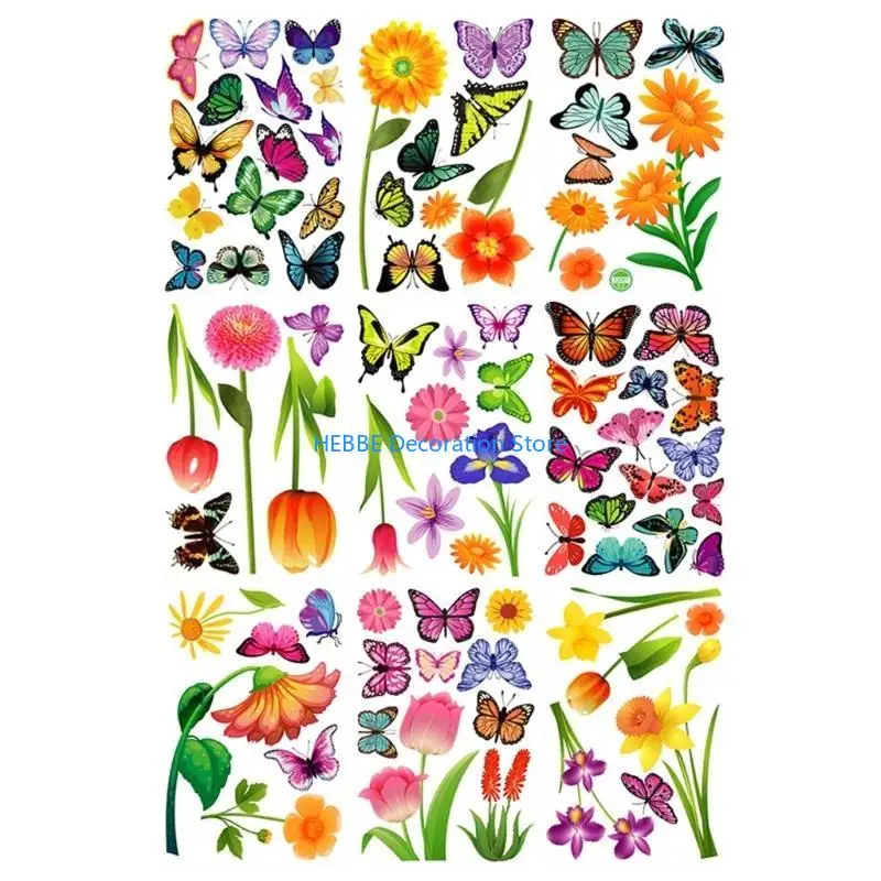 B0KC Multipurpose Spring Window Sticker Set for Family Gatherings and Festives Event
