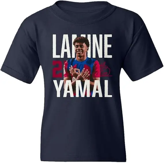 Fußball-inspiriertes Yamal-T-Shirt mit Yamal auf dem Ball, Unisex, Y2K, Yamal-inspirierte Jugend-Fußball-Sportbekleidung für Damen und Herren – Detail 21