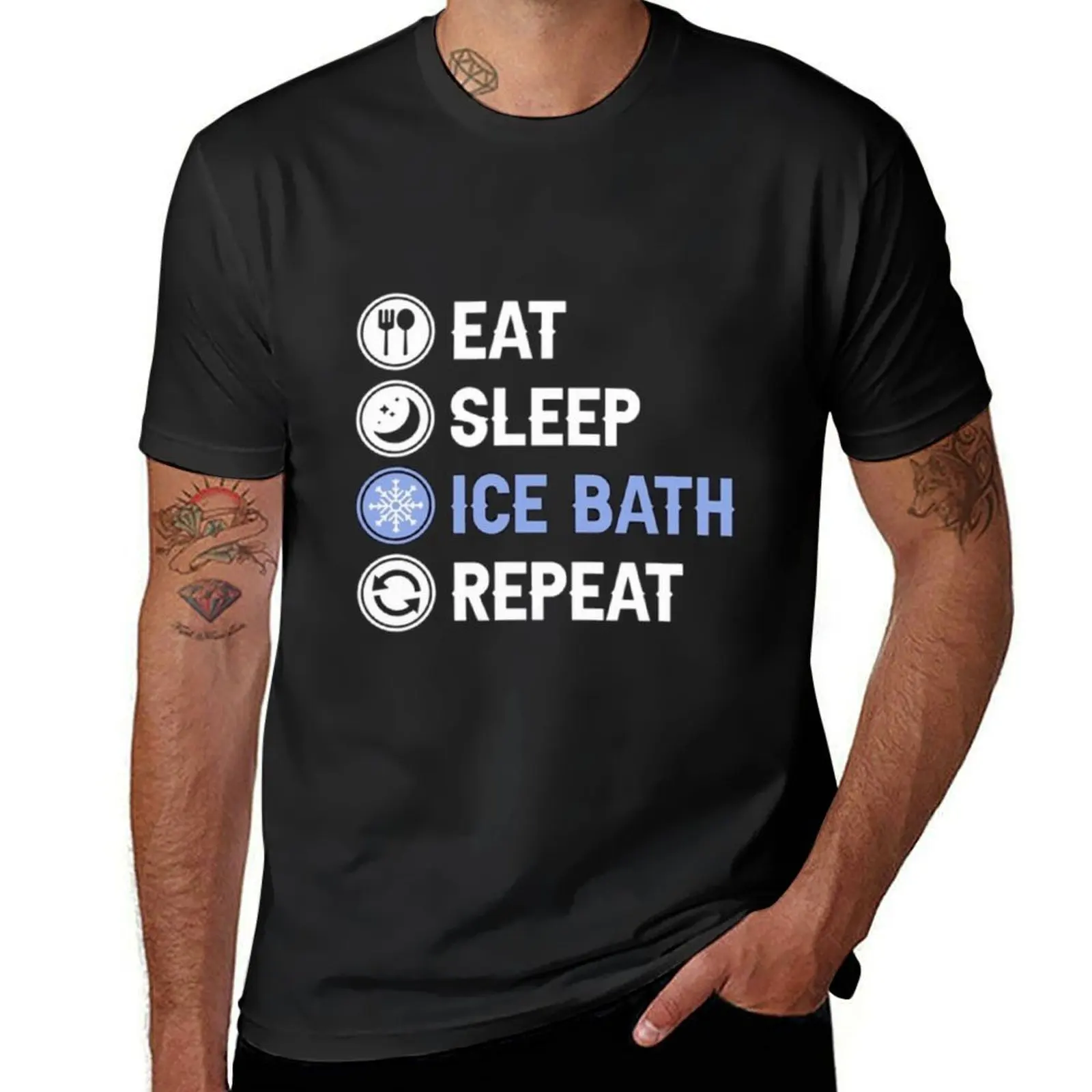 

Eat Sleep Ice Bath Repeat T-shirt aesthetic clothes summer clothes cute tops sports fans mens plain t shirts