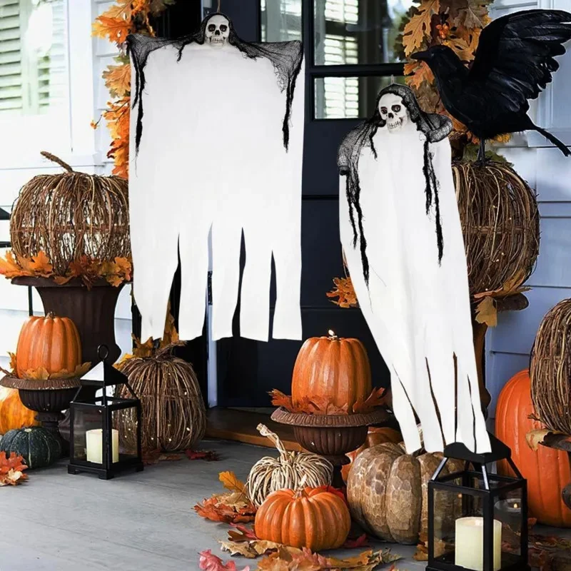 Halloween Ghosts Courtyard Decoration Props Hanging Black Party Decoration Hanging Decorations Grey