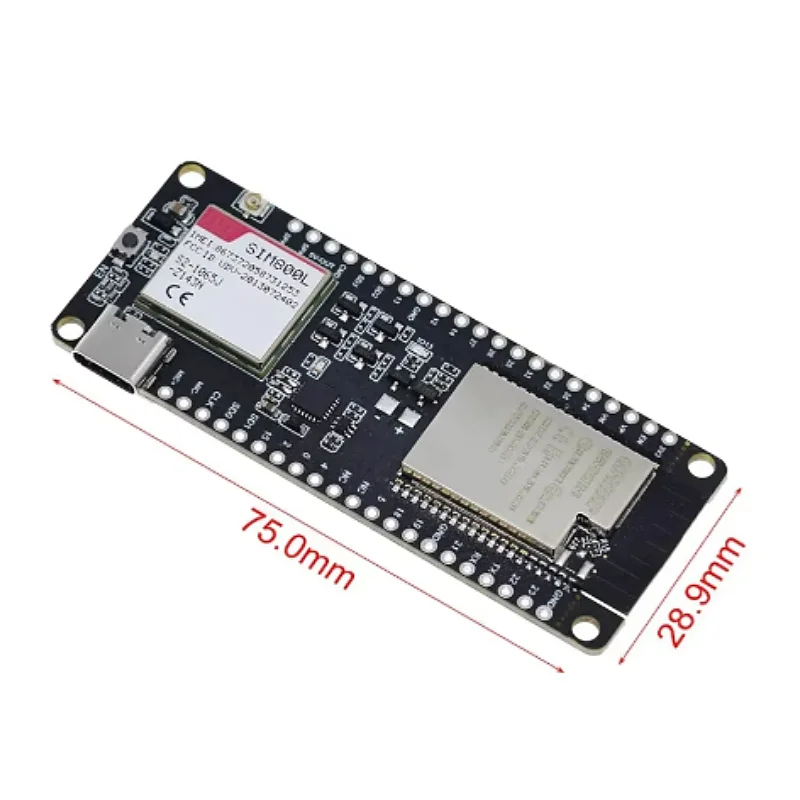 TTGO t-call V1.3 ESP32 wireless module, SIM antenna, SIM card, SIM800L module and GSM/GPRS arduino antenna