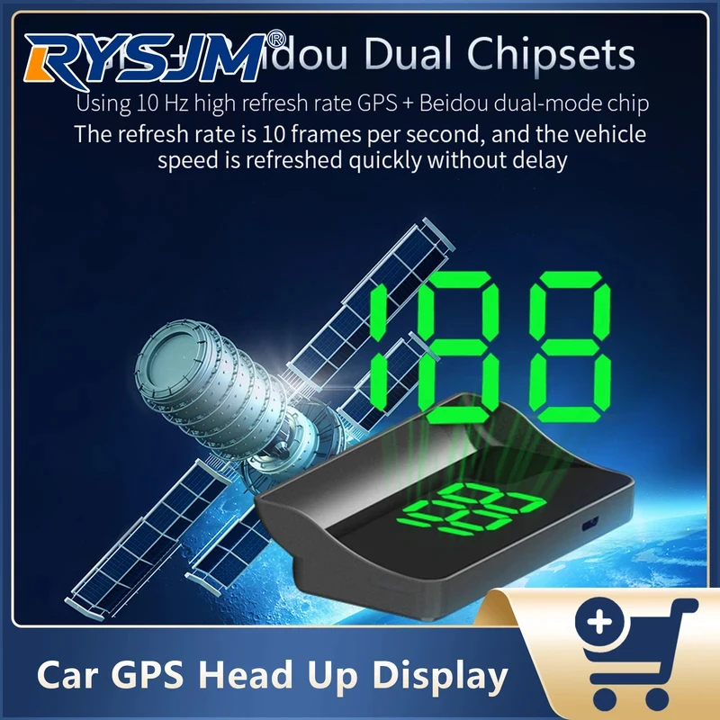 Velocímetro GPS digital para coche, proyector de parabrisas LCD KMH, medidor de velocidad con fuentes grandes, luz blanca/verde, accesorios electrónicos para coche