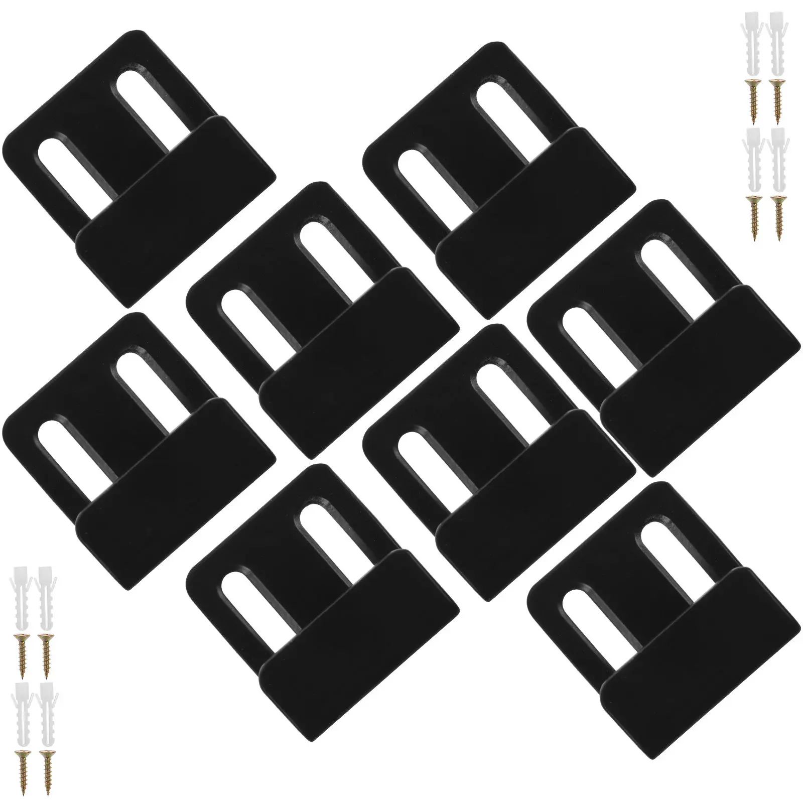 8Sets Tile Hangers Heavy Duty Adjustable Mirror Brackets Wall Mount Holders Frameless Mirror Clips Concrete Wall Display Clips