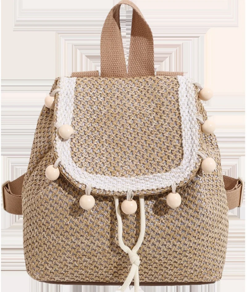 Sac à main tissé en paille pour femmes, sac à dos personnalisé, sac polyvalent, vacances de loisirs, abonnés populaires, nouveau