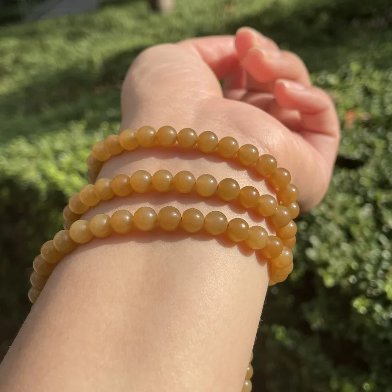 

Hetian Premium Specialty Qie Mo Material Sugar Jade 6Mm Multi-Circle Bracelet Bead 108-Piece Necklace