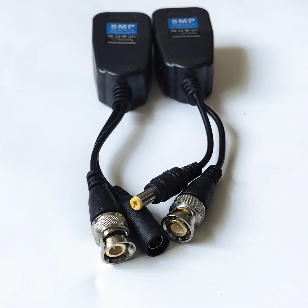 4K 1CH Passive Balun RJ45 CCTV Video Transceiver Coax BNC Supply Power to RJ45 Connector For 2MP 5MP 8MP AHD/TVI/CVI Cameras